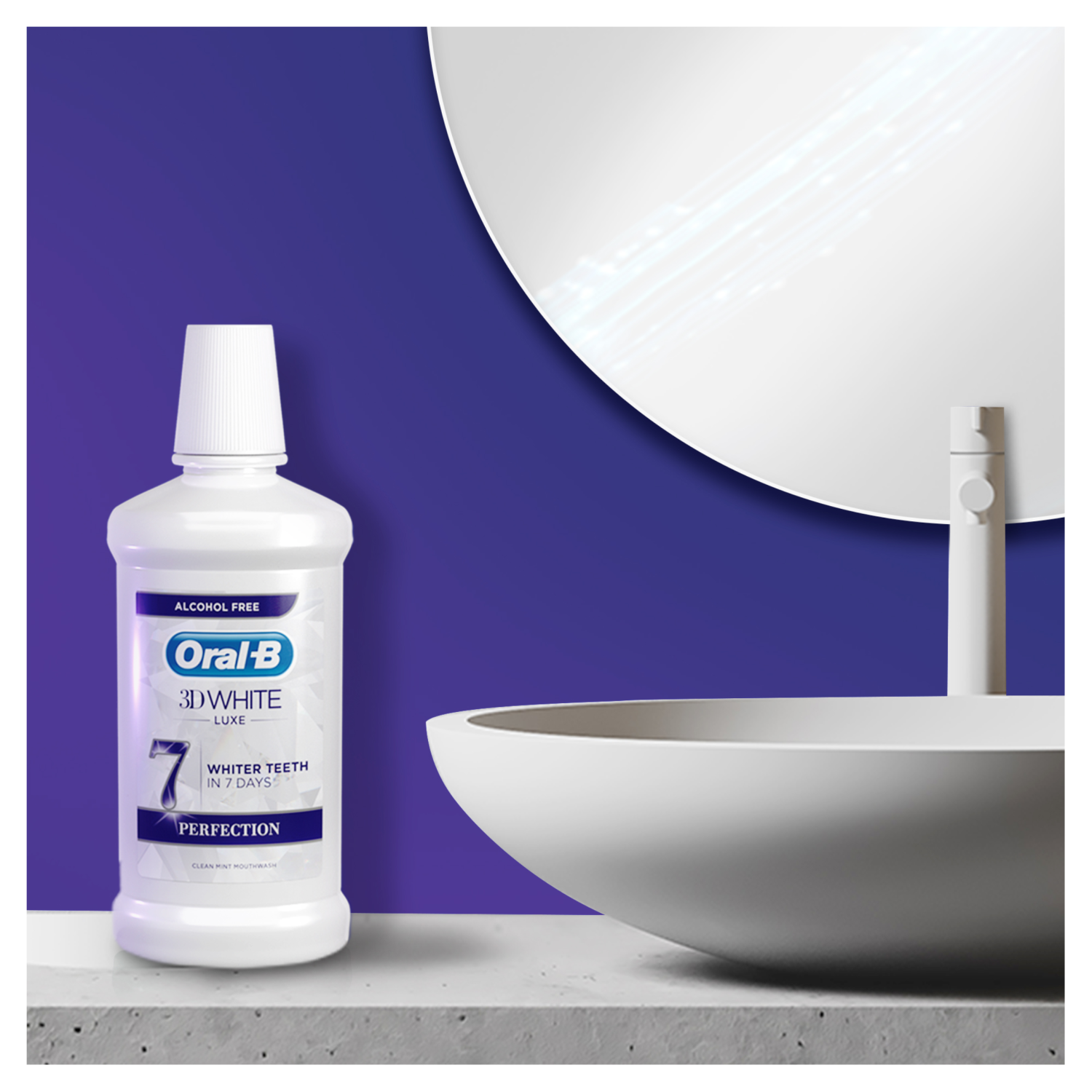 Oral-B mouthwash 500ml 3D White Luxe Perfection