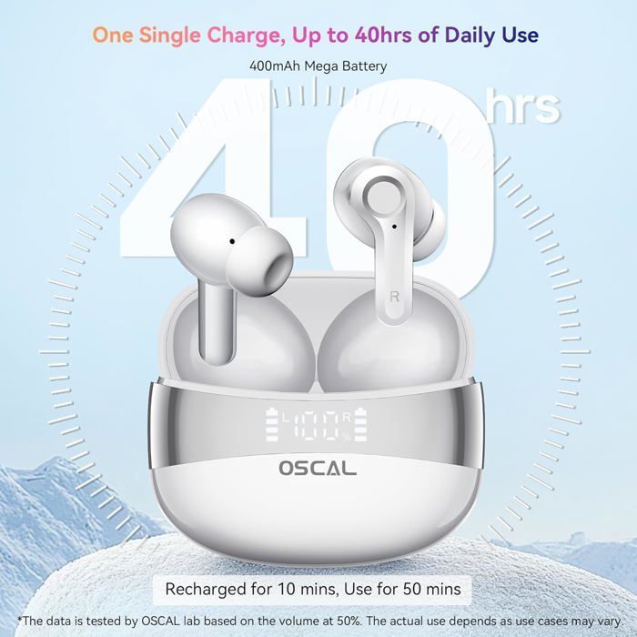 Wireless Bluetooth Earbuds with ANC Noise Cancellation, 40H Battery Life - IPX7 Sport In-Ear Headphones, Bluetooth 5.4