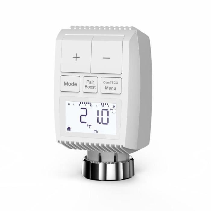 Universeller, vernetzter Thermostat-Heizkörperventilkopf mit LCD-Bildschirm - SILUMEN