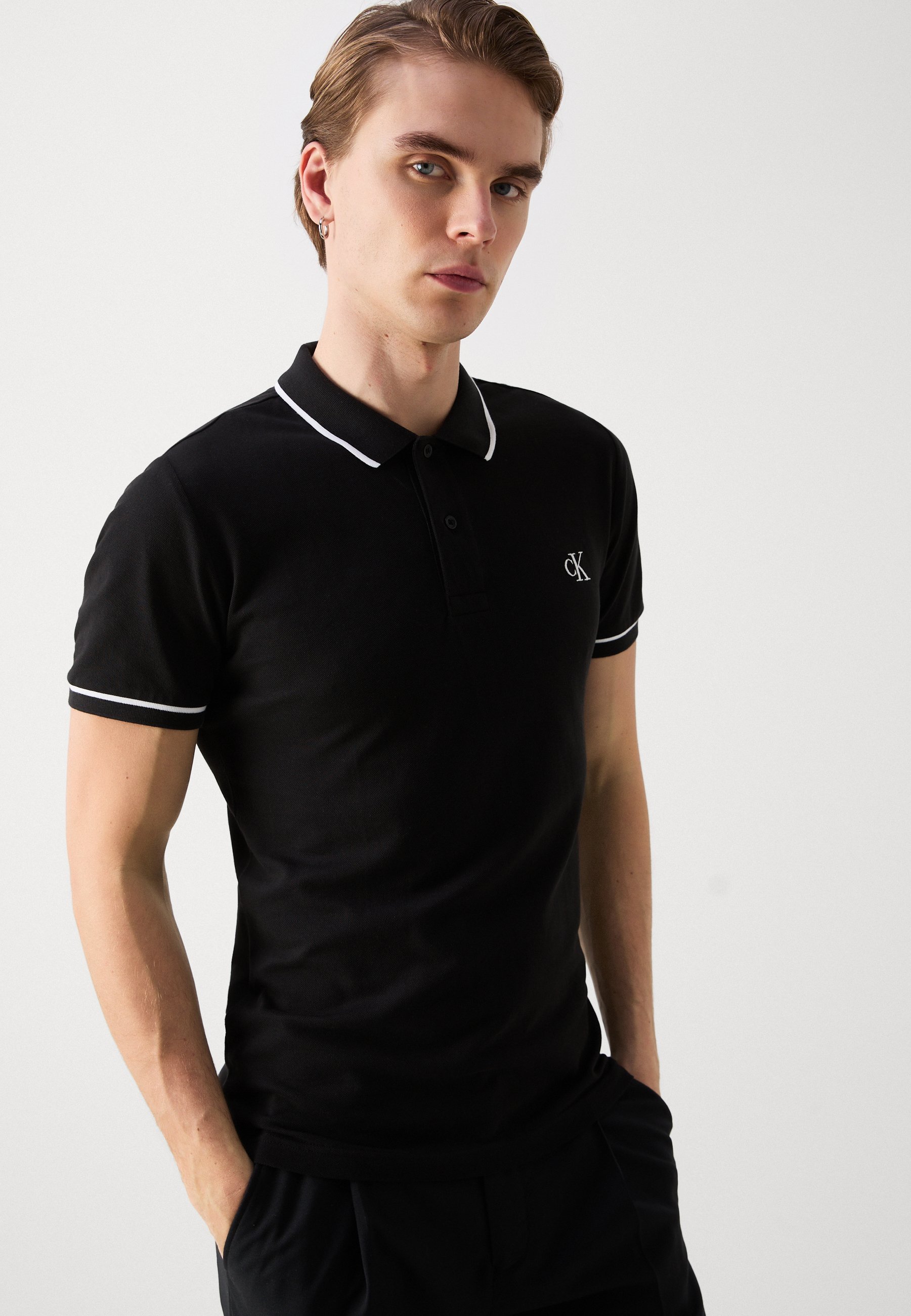 Calvin Klein Jeans TIPPING SLIM - Poloshirt - schwarz