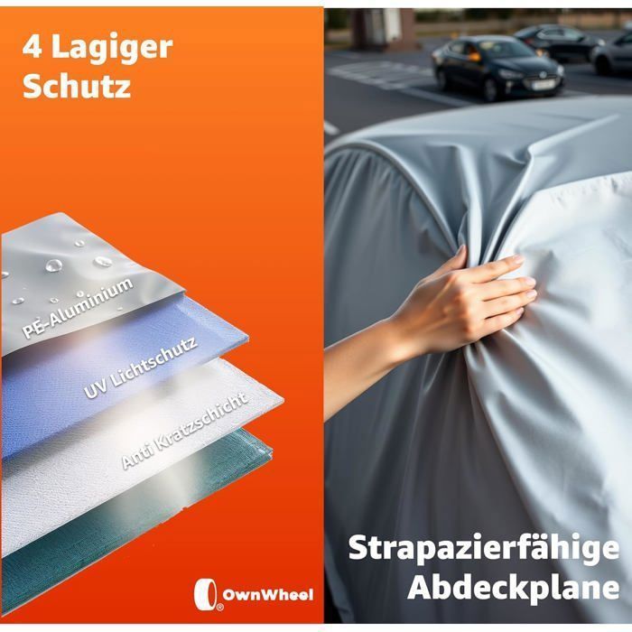 Universal waterproof car cover – car tarpaulin, garage cover & vehicle cover – 430 × 175 × 150 cm