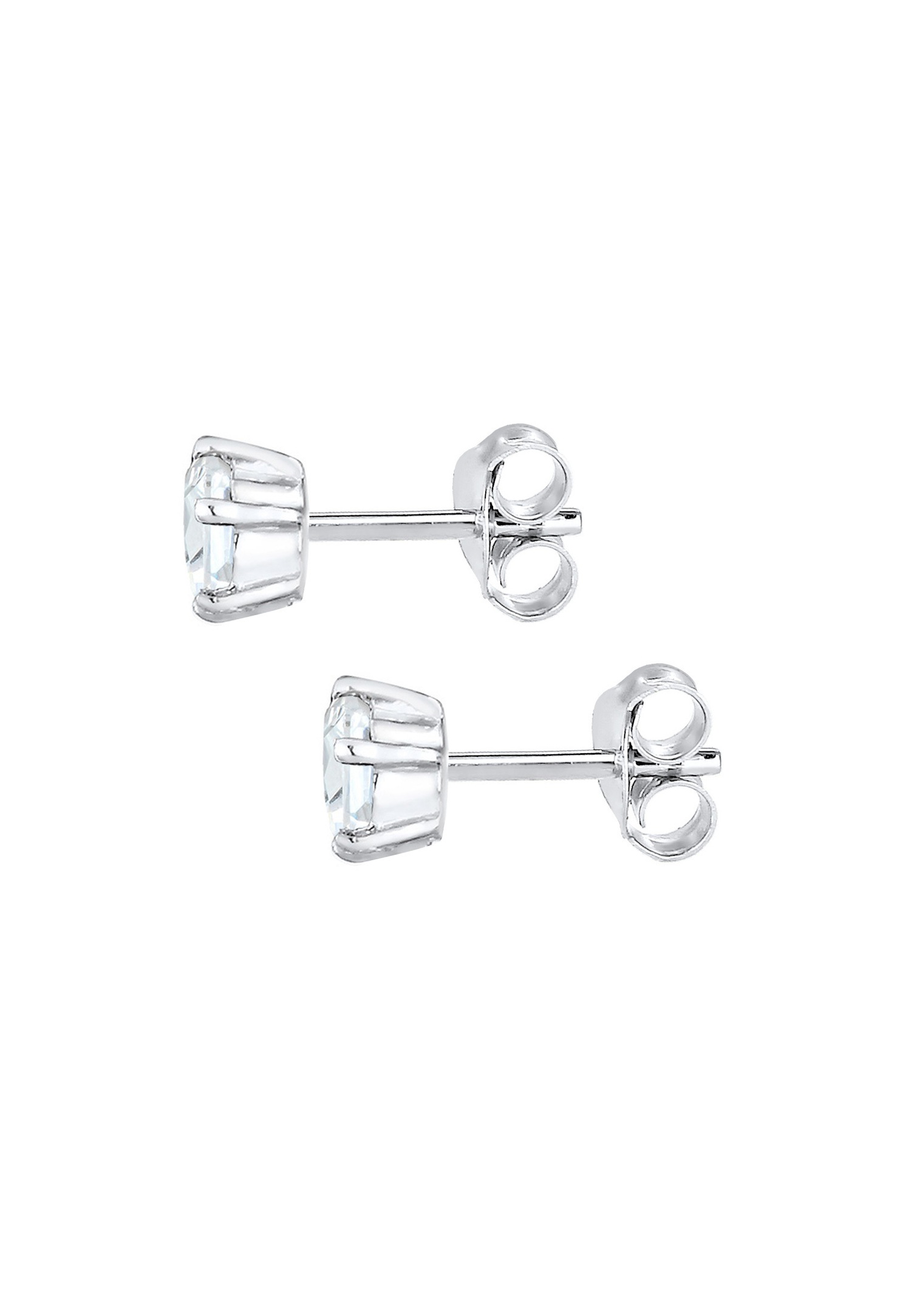 Elli Femmes clous d'oreilles étincelants Rond classique avec cristaux en argent sterling 925