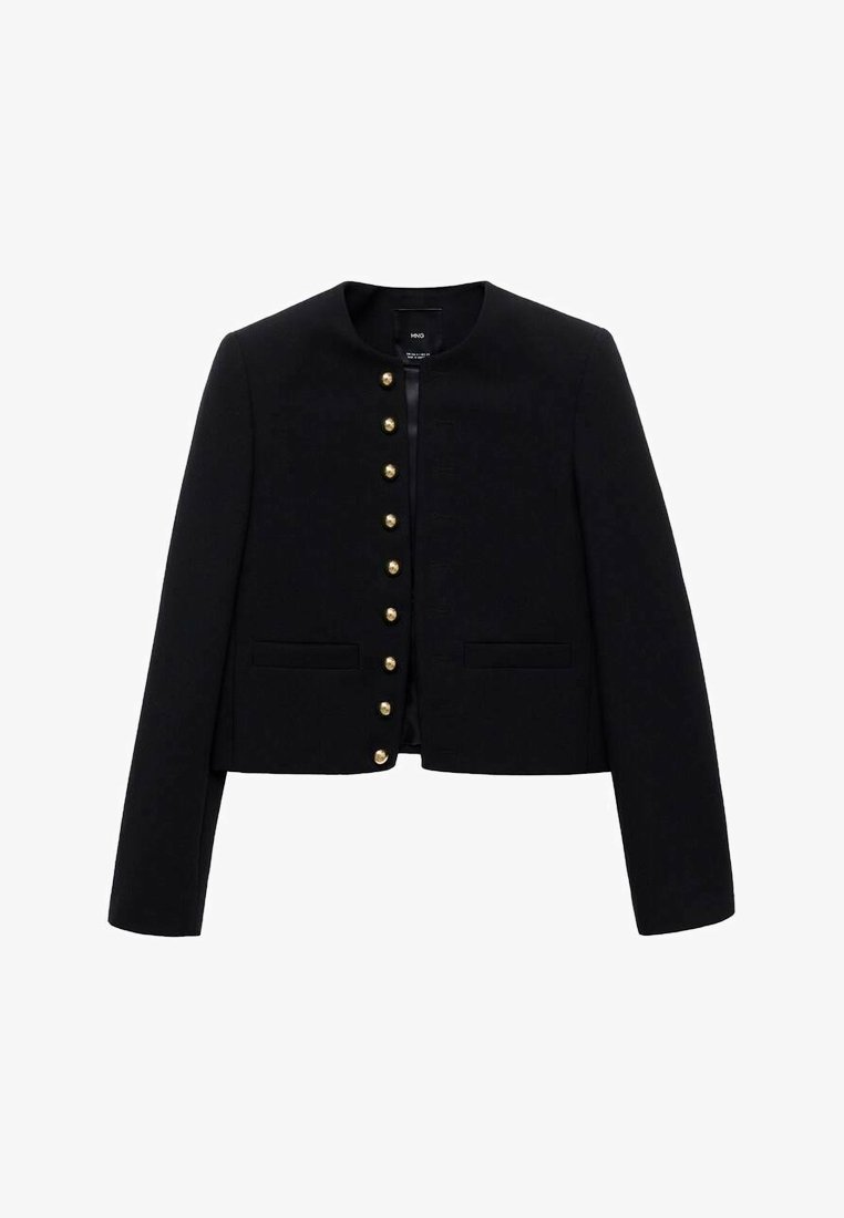 Mango CROP MET KNOPEN - Blazer - nero