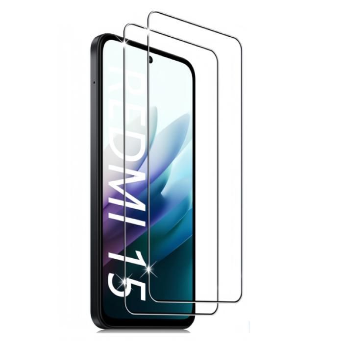 Lot de 2 Verres Trempés Pour Xiaomi Redmi 15 5G/4G.Transparent - Anti Rayures - Ultra Résistant Dureté 9H