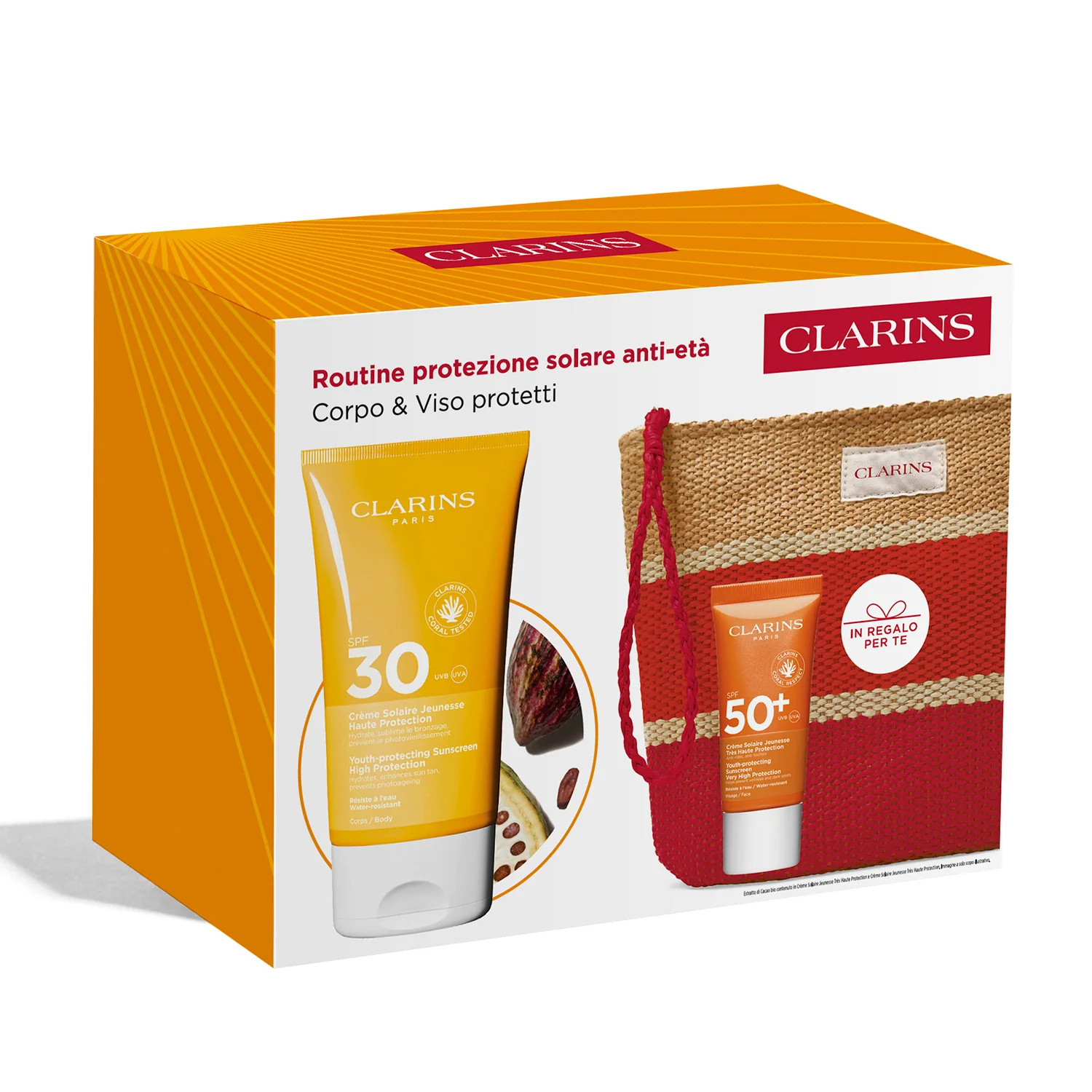 Sole Routine protezione solare anti-età - Cofanetto Solare, Coffret Solare, Crema solare corpo alta prot., Solare viso alta prot.
