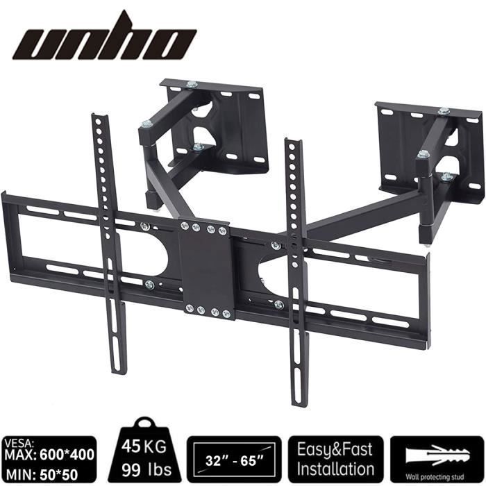 UNHO Hoek TV-beugel Muurbeugel TV-meubel voor 32-65 inch LED LCD Plasma-schermen, Kantelbaar en Draaibaar