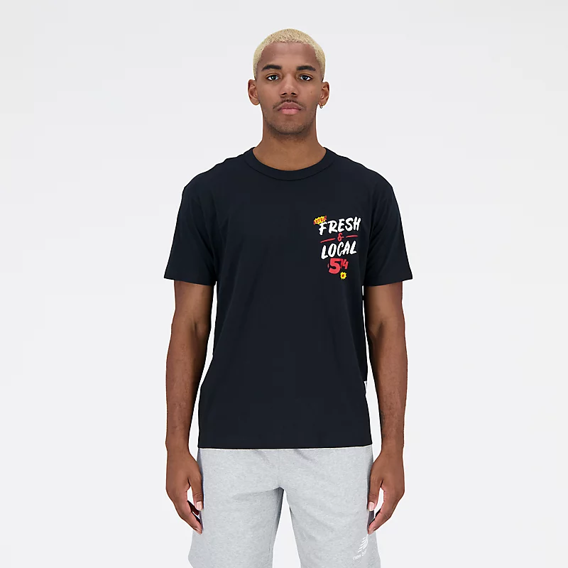 Ανδρικό T-shirt Essentials Reimagined Graphic Cotton Jersey με κοντό μανίκι – ΜΑΥΡΟ