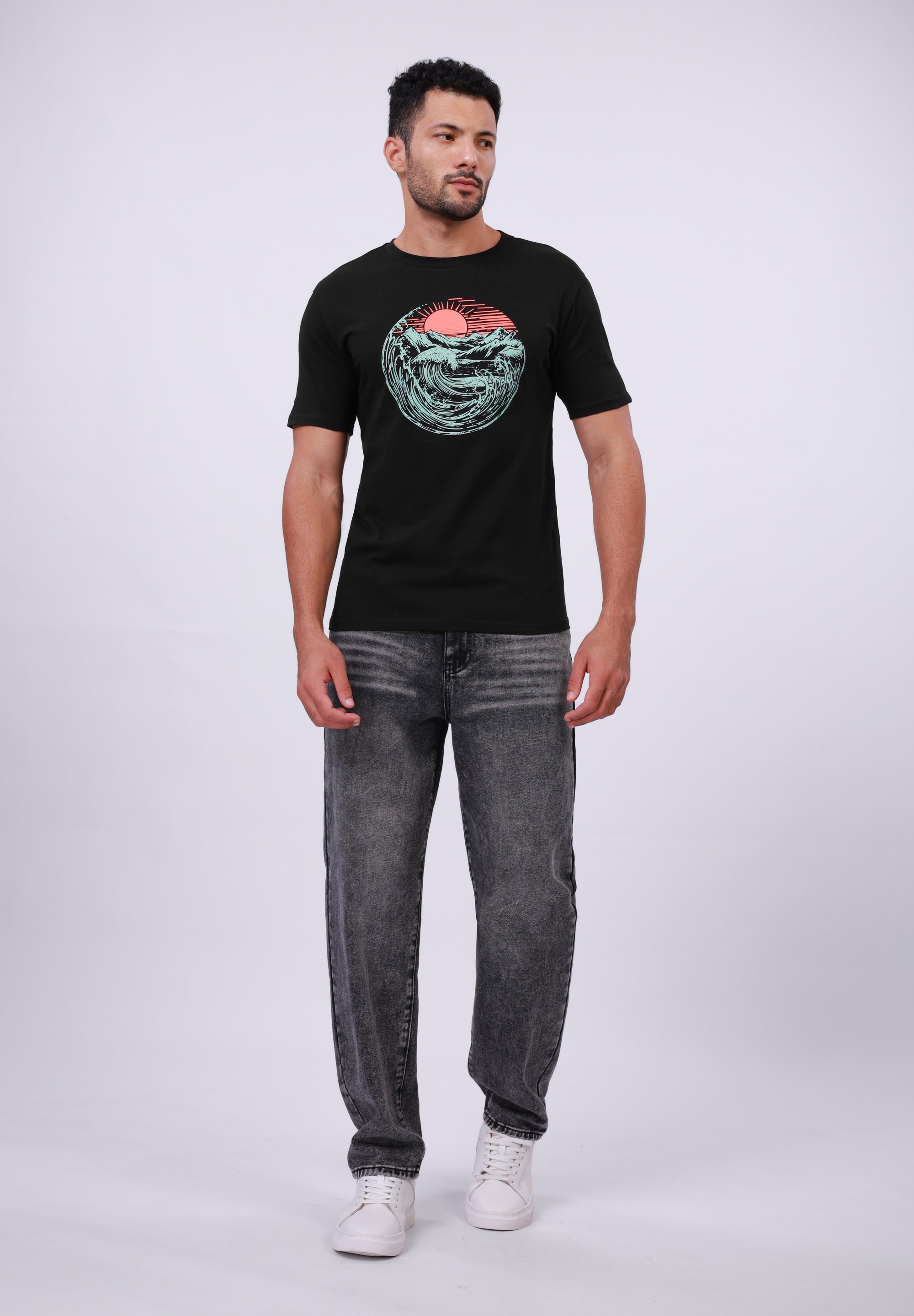 Pier One Print T-shirt - zwart
