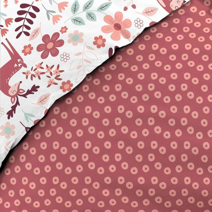 Housse de couette enfant réversible BICHETTE – 140 x 200 cm – 100% coton – 42 fils