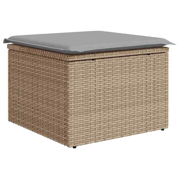 Conjunto de comedor de jardín de 9 piezas, beige y gris - Mothinessto3732