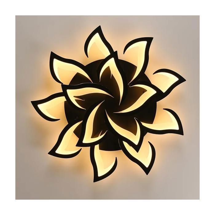 DORLINK 100W LED Ceiling Light - Adjustable Color Temperature 3000-6500K - 14 Black Acrylic Design Lights - Living Room Dining Room