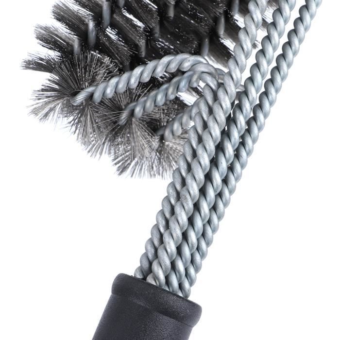 Brosse de barbecue, acier inoxydable avec une poignée en plastique, accessoires de barbecue, kit de nettoyage de gril brosse de