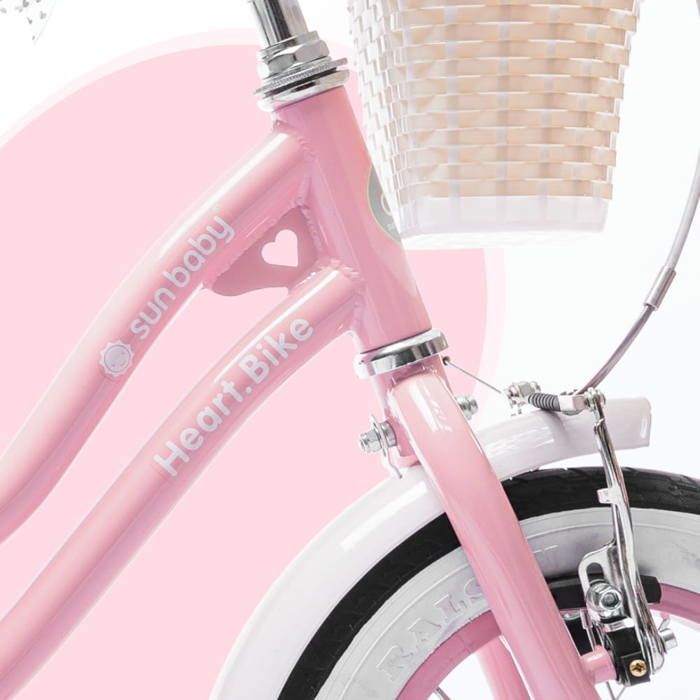 Kinderfiets - Hartfiets - 35,5 cm wielen - Leeftijd 3 tot 5 jaar - Mandje - Bel - Spatborden - Roze