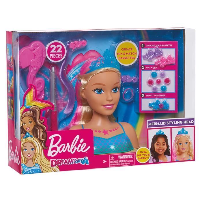 Barbie Dreamtopia Large Styling Head - Barbie - Model with rainbow hair and fancy tiara