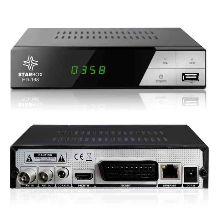 Decodificador TNT HD - STAR BOX - DVB-T2 - H.265 - Full HD 1080p - USB, HDMI, SCART