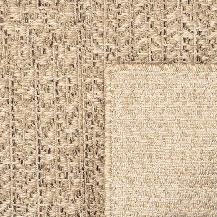 Tapis extérieur aspect jute - THE CARPET - 80x250 - Résistant UV - Motif Arc-en-ciel (5006)