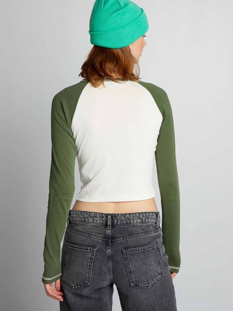 T-shirt met lange of korte mouwen - GROEN