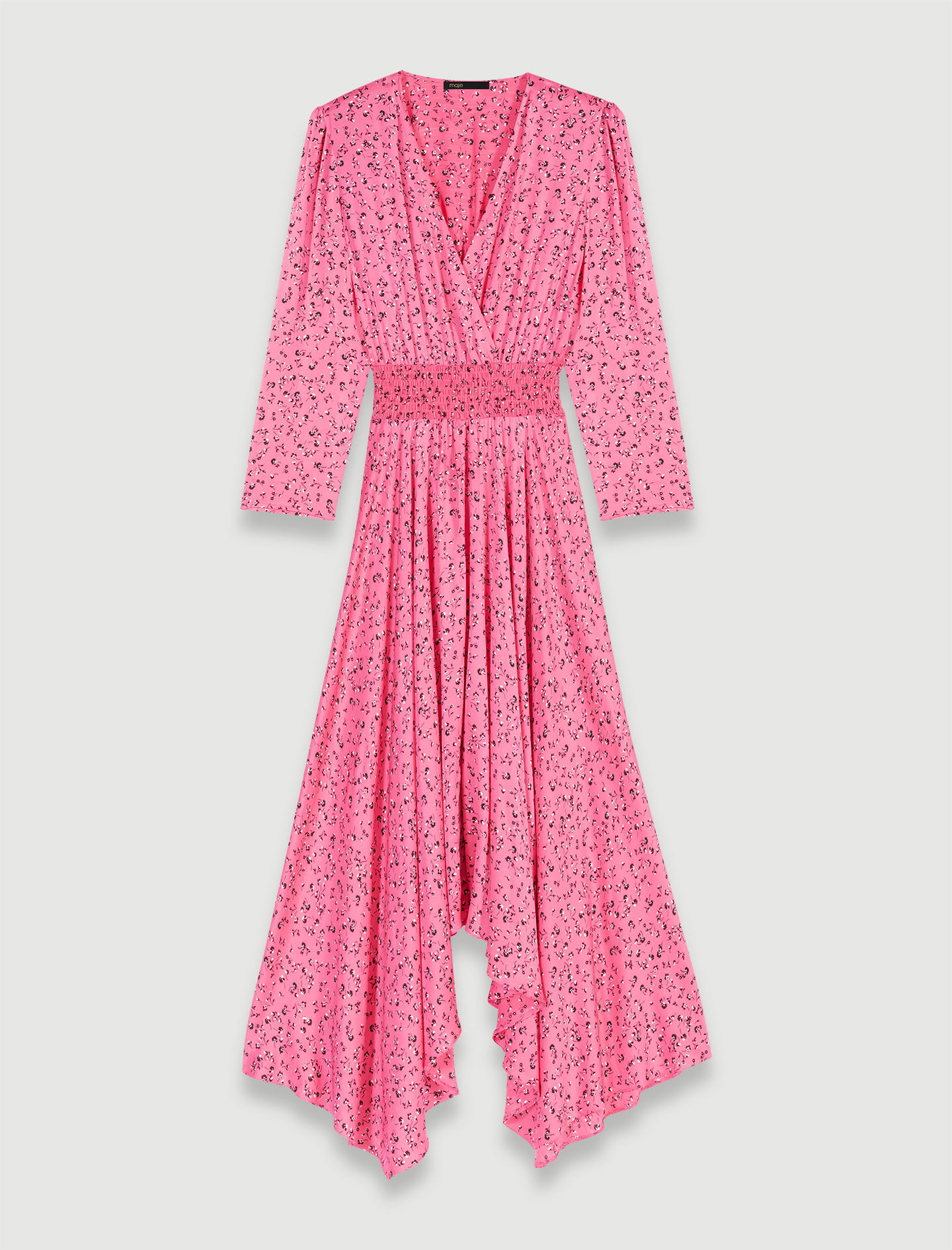 Midi-jurk met bloemenprint-Imprimé petites fleurs rose