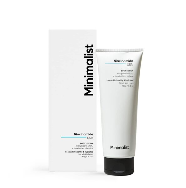 Minimalistisk 5 % niacinamid kroppslotion, reparerer hudbarrieren