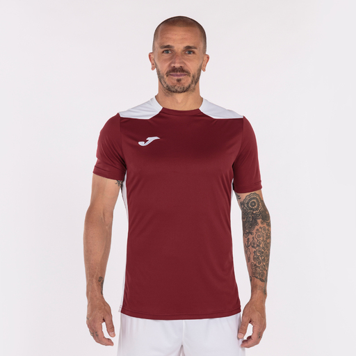 Camiseta Manga Corta Joma Championship Vi Burdeos Blanco