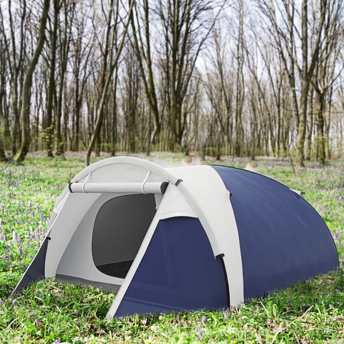 Kampeertent - Outsunny - Lichtgewicht, geventileerde koepeltent voor 3/4 personen, eenvoudig op te zetten, inclusief draagtas - Oxford-stof - 320x240x130cm