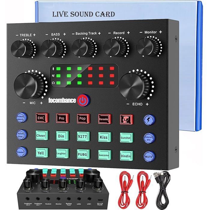 Tarjeta de sonido Micro Gaming, mezclador de karaoke, set de DJ, kit de equipo para podcast, interfaz de mezcla de audio, campana de microondas