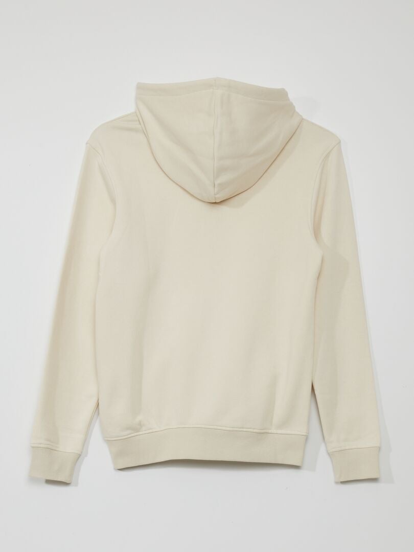 Trui met rits van fleece - BEIGE