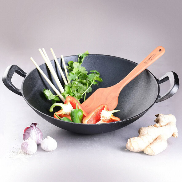 Wok i støpejern, Ø 32 cm