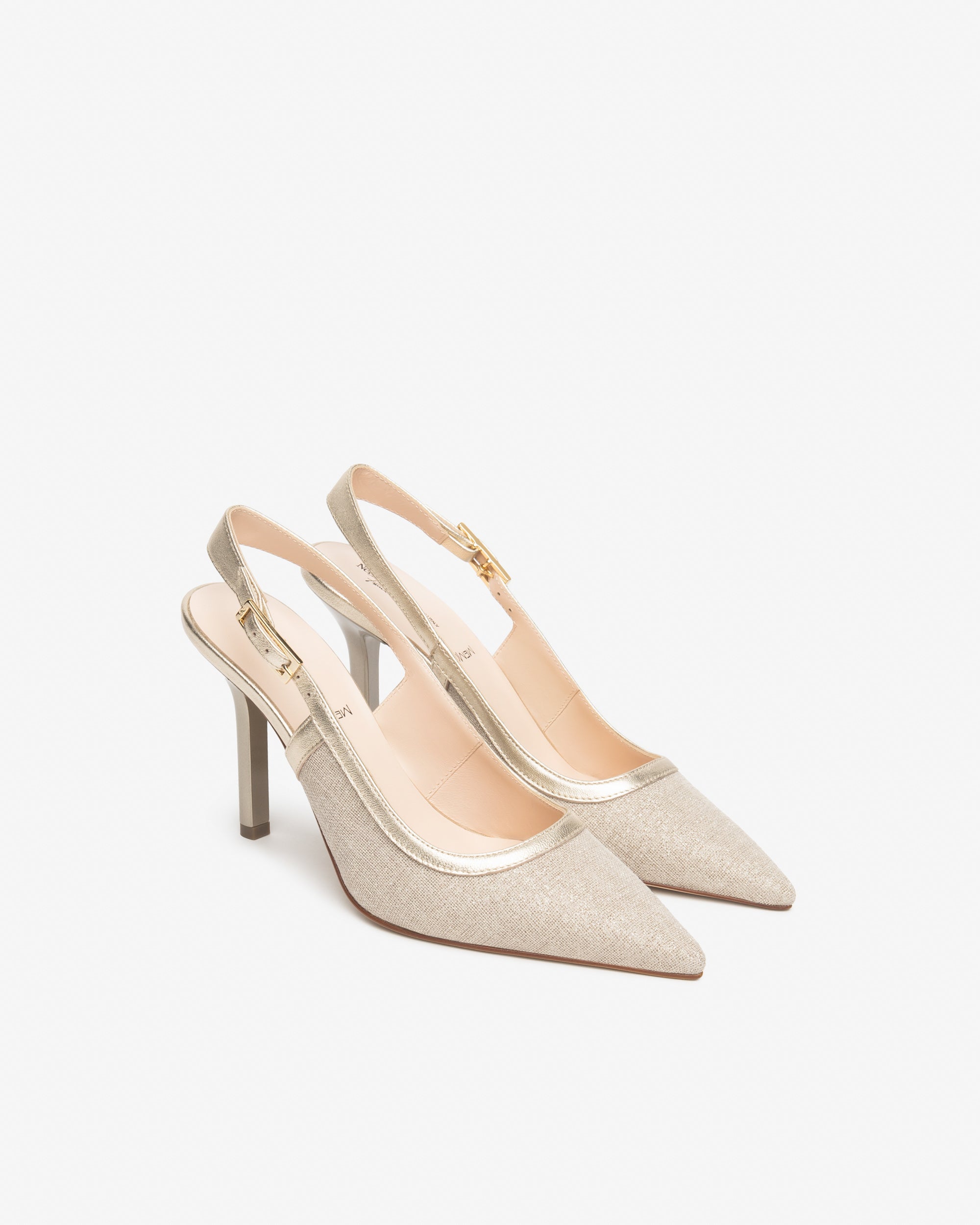  Escarpins à bride arrière pour femme en tissu et cuir