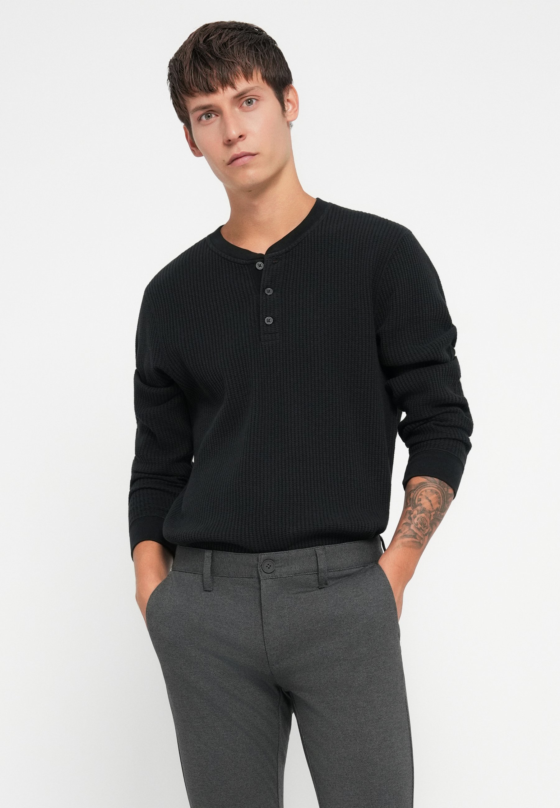 ONSMARK SLIM HERRINGBONE PANT - Kalhoty - black Only & Sons