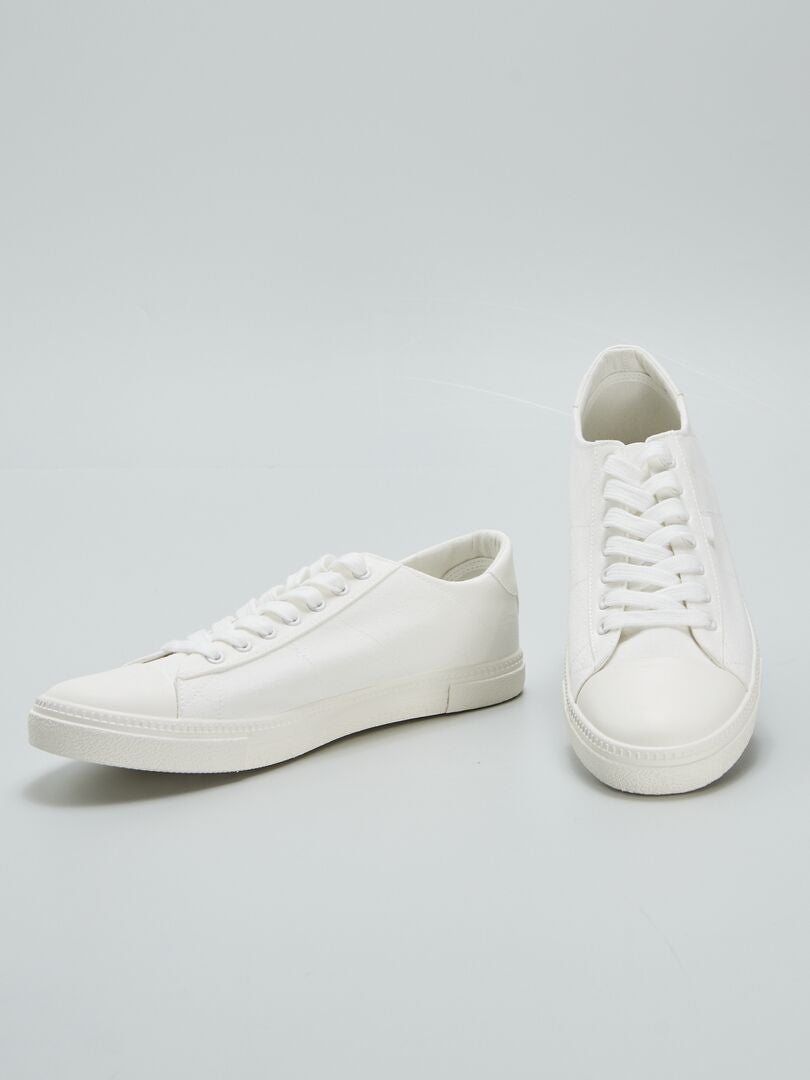 Lage canvas sneakers - WIT