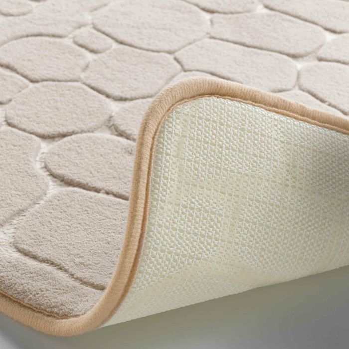 Tapis de Bain 50 x 120 cm – Microfibre Unie Relief Ricochet – Ultra Doux & Absorbant Taupe