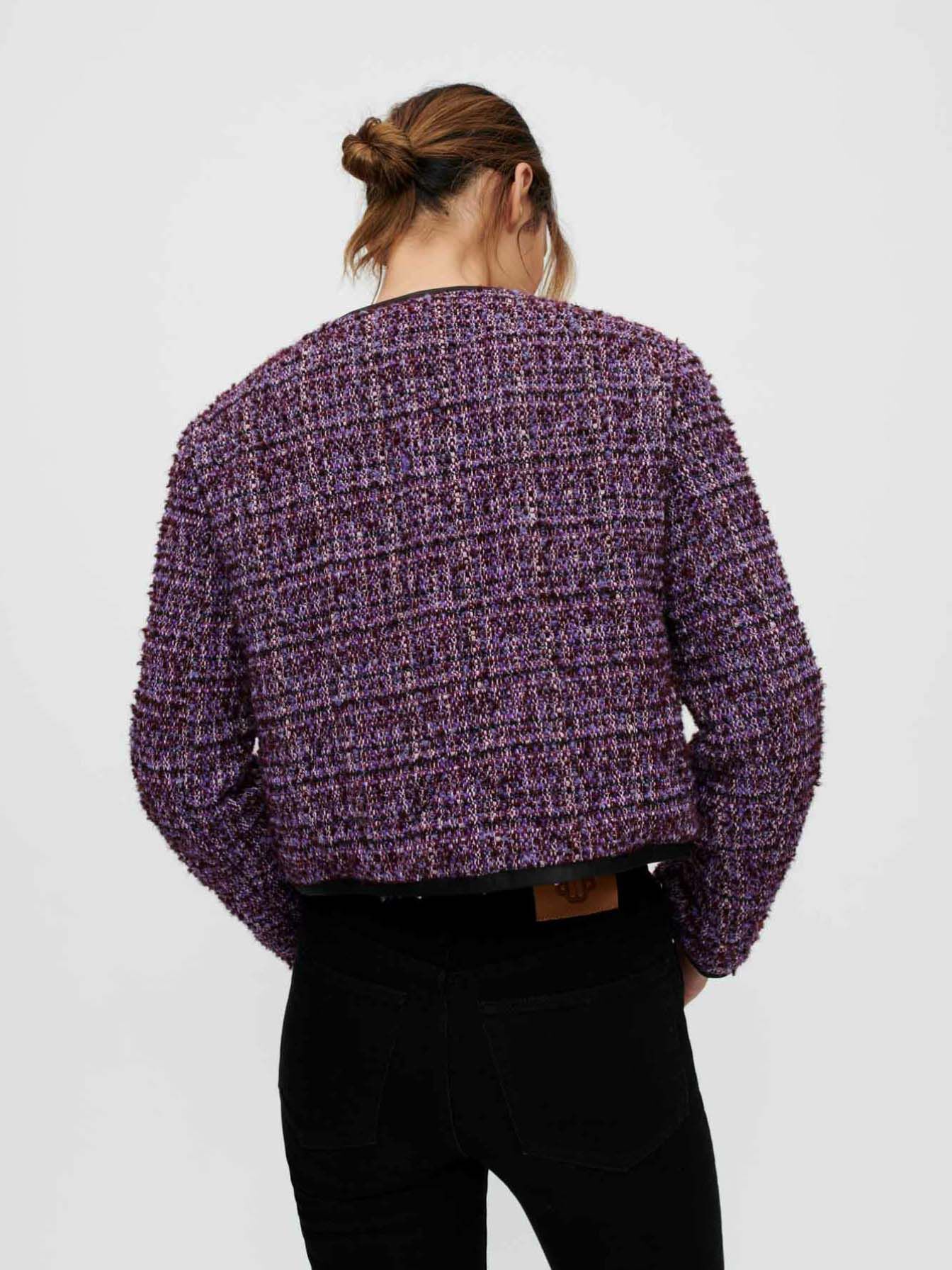Jachetă matlasată violetă din tweed - Violet
