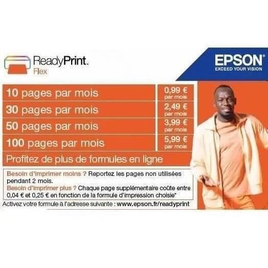 Imprimante EPSON Home XP-2200 + Ready Print Flex Carte prépayée EPSON - Forfait d’approvisionnement automatique