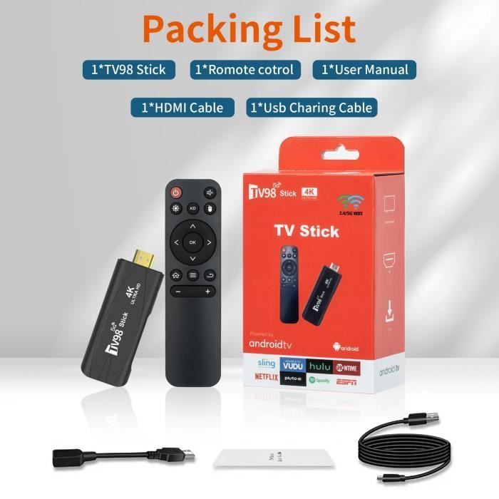 TV Box Stick - LPNOVE - Android 10 - 4K HDR - WiFi 6 - Bluetooth 5.0