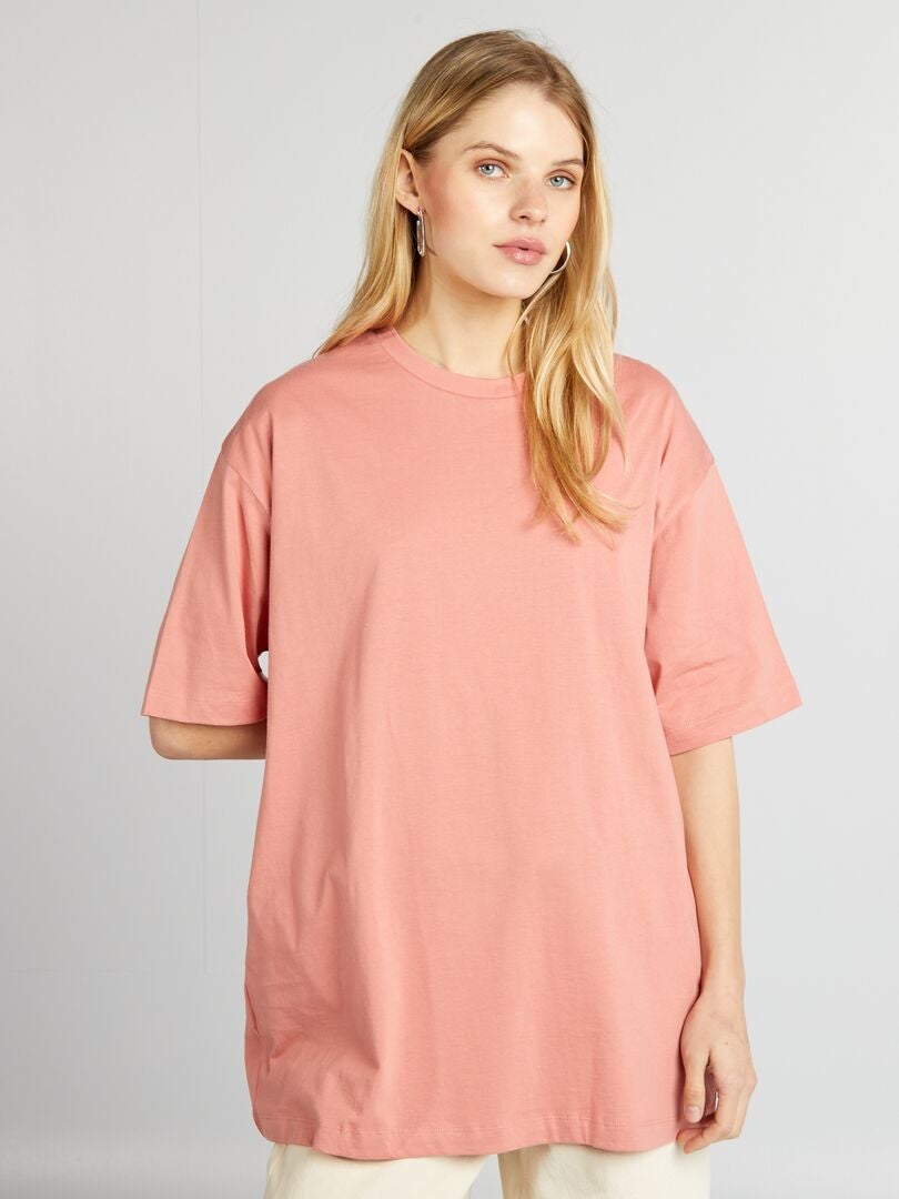 Oversized basic T-shirt - ROZE