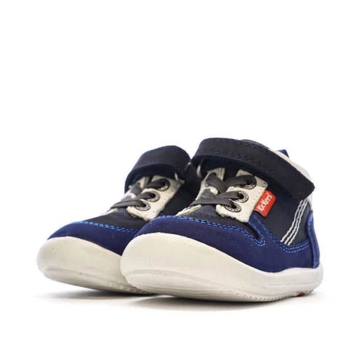 Kickers Jungen-Stiefeletten, marineblau, hoch geschnitten