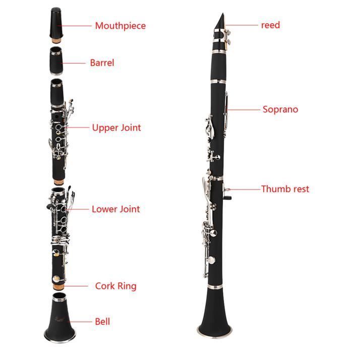 Clarinetto in bachelite OMABETA - 17 tasti - tonalità di Si - con panno per la pulizia delle note