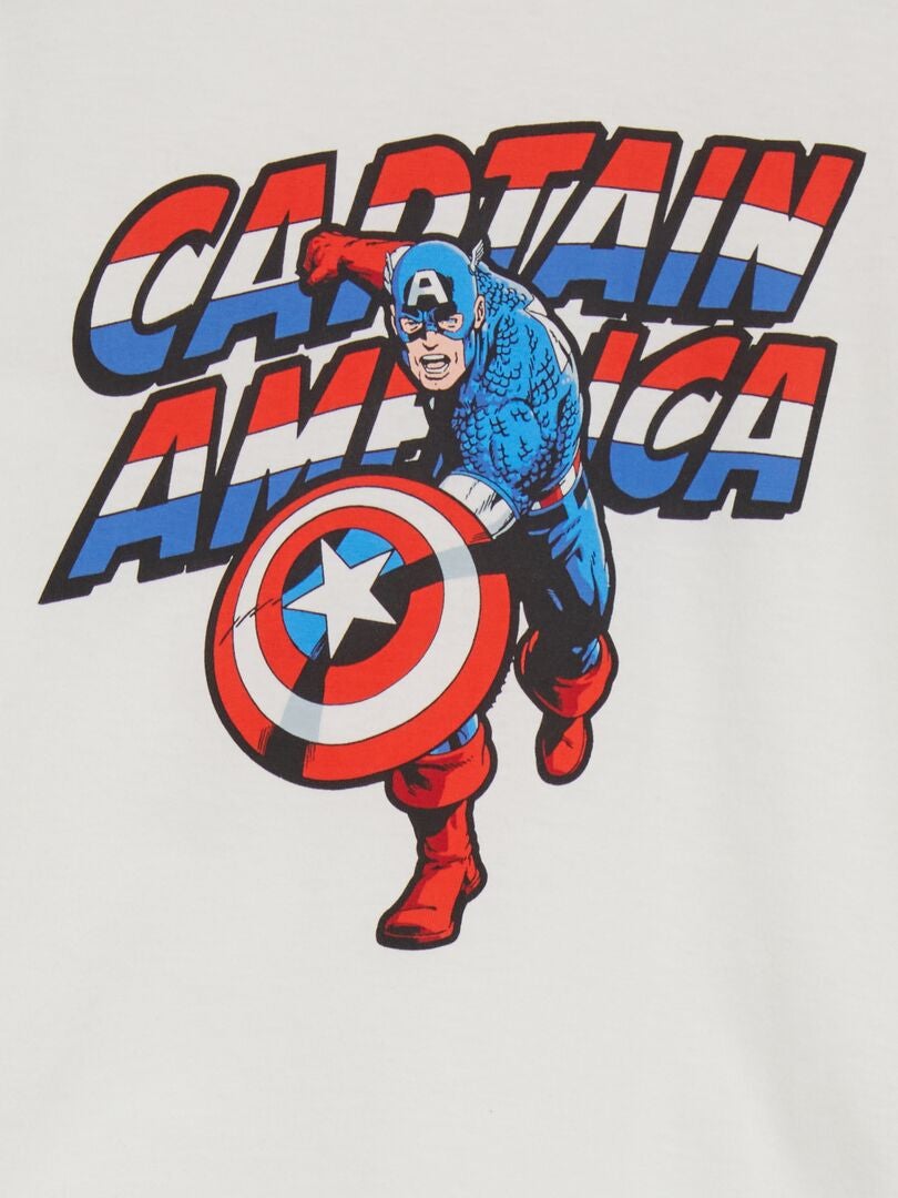 Conjunto de pijama de 2 piezas de Capitán América 'Marvel' - BLANCO