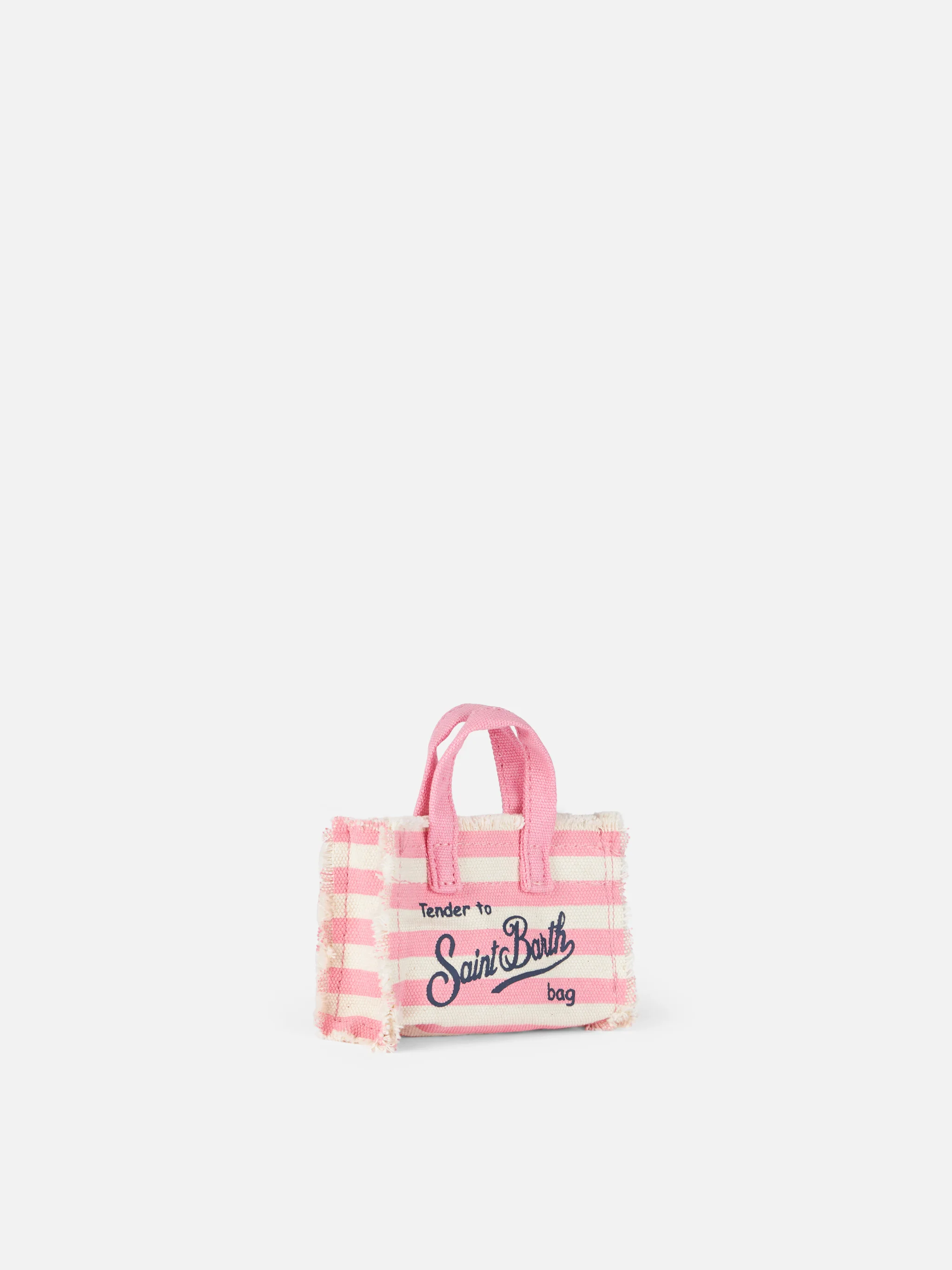 Roze geborduurde katoenen canvas sleutelhanger