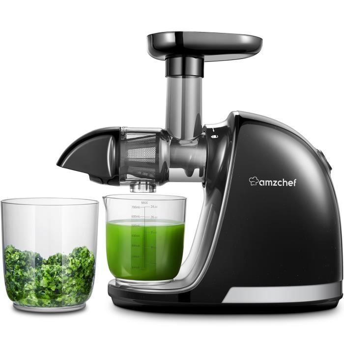 AMZCHEF BPA-Free Slow Juicer Cold Press Fruit and Vegetable Juicer, Black
