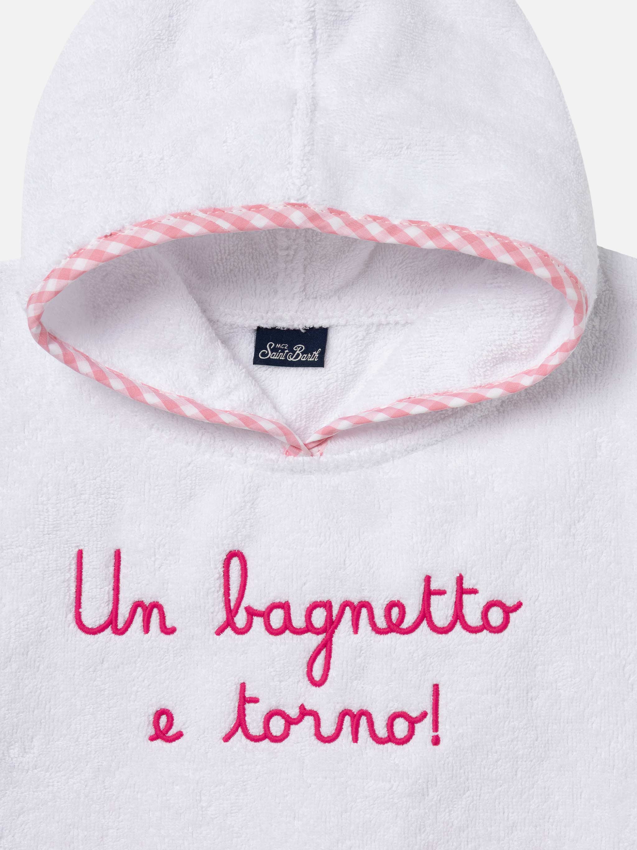 Accappatoio in spugna di cotone con ricamo 