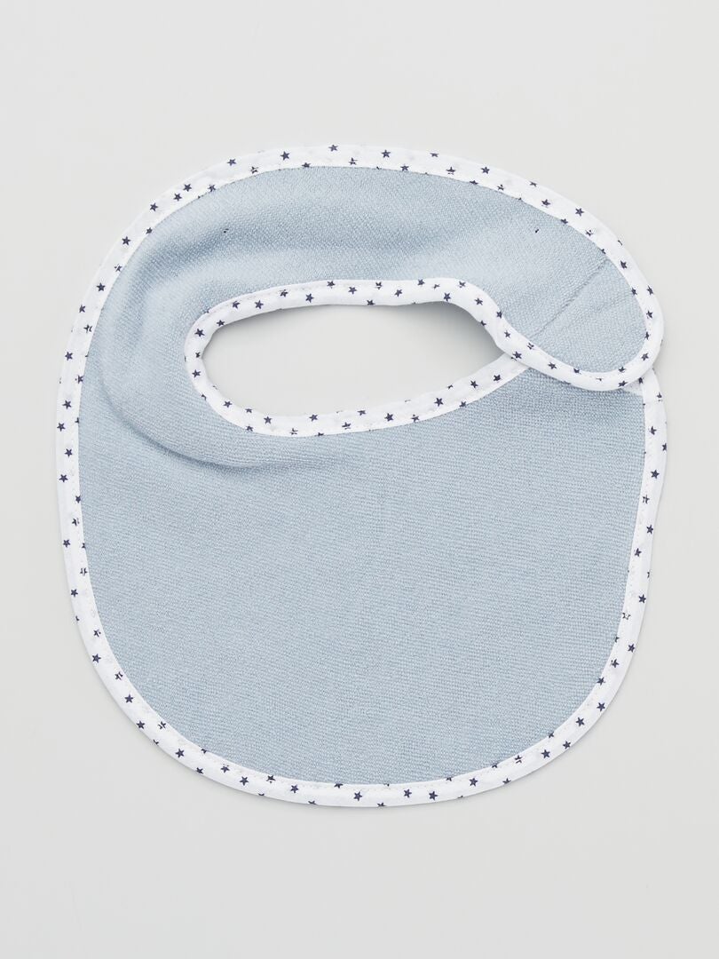 Set van 7 badstof slabbetjes met afscheurranden - BLAUW