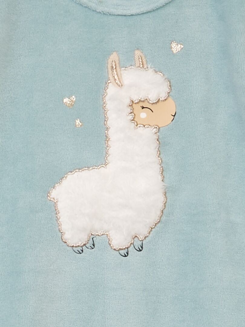 Fluwelen romper - Lichtblauw/Alpaca