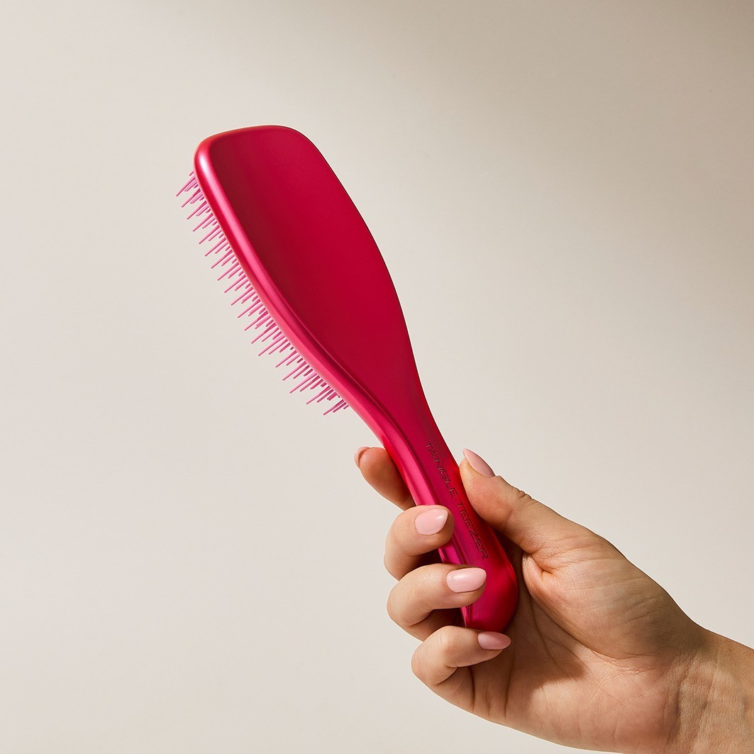 „Tangle Teezer“ plaukų iššukavimo šepetys „The Ultimate“ chromuotas, rožinis, jaudinantis šepetys, 1 vnt.