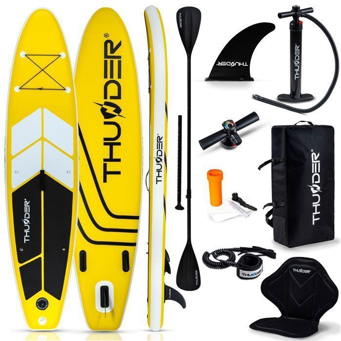 THUNDER® COAST YELLOW 320cm Paddleboard | Gonfiabile | PVC resistente | Accessori completi | Giallo | Per touring