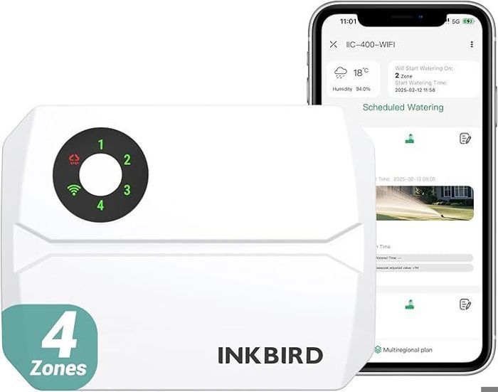 WiFi-irrigatietimer - Slim - 4 zones - App-bediening - Geheugen - Seizoensaanpassing