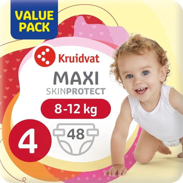 Kruidvat 4 Maxi пелене, повољно паковање, величина 4 (8-14 кг), 48 комада