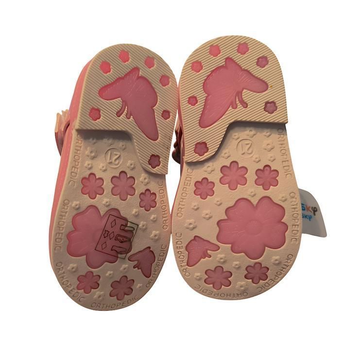 Chaussures - Enfant - Fille - Salomés - Babies - Cuir - Verni - Rose - Motif Fleur - Pointure du 21 au 26