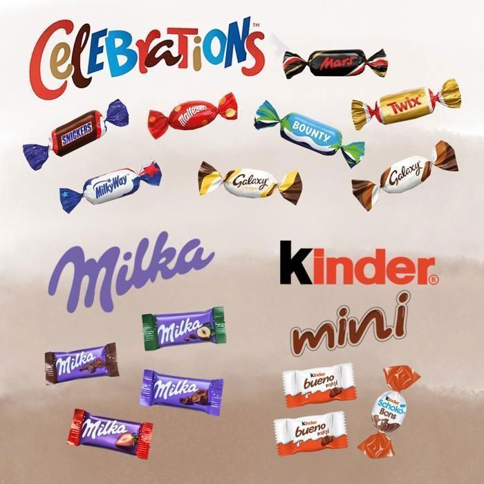 Gift Box - Pink Cat Box filled with an assortment of 140 Celebrations, Milka, and Kinder chocolates | Mother's Day Gift